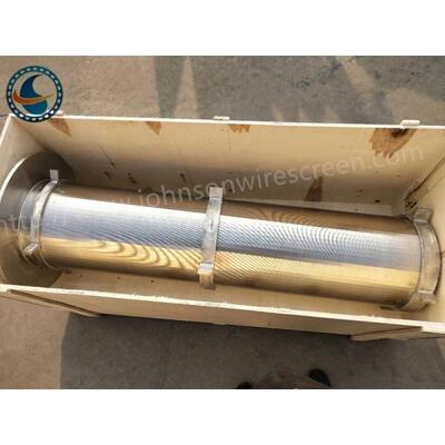 SS 304 Slotted Flange Wire Mesh Tube Full Welding Johnson Vee Wire Screen