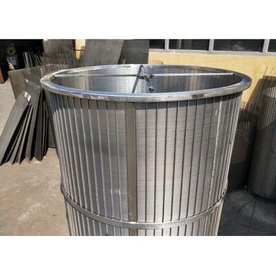 SUS 316L Johnson Wedge Wire Trommel Drum Screen For Animal Manure Treatment