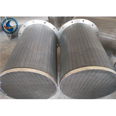SS 304 Slotted Flange Wire Mesh Tube Full Welding Johnson Vee Wire Screen