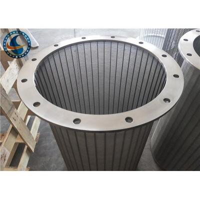 SS 304 Slotted Flange Wire Mesh Tube Full Welding Johnson Vee Wire Screen