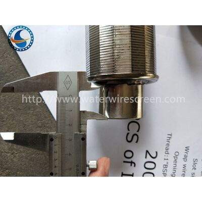 1" BSPT Female Threaded SS316L Continuous Slot Screen Nozzle For Resin Filter