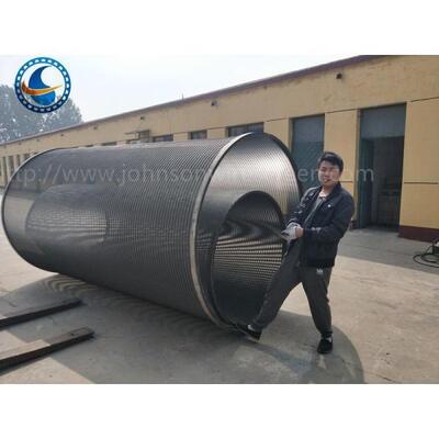 Fully Welded Rotary Drum Screen / Wedge Wire Screen Cylinders ISO Approval