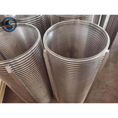 Wet Dry Separation Id 255mm Reverse Wedge Wire Screen Cylinder Filter Stainless Steel